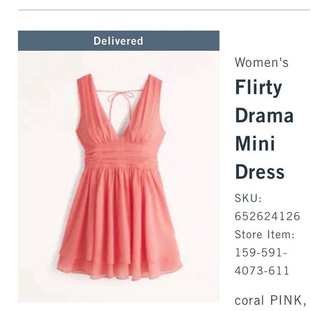 Flirty Abercrombie & Fitch Coral Mini Dress